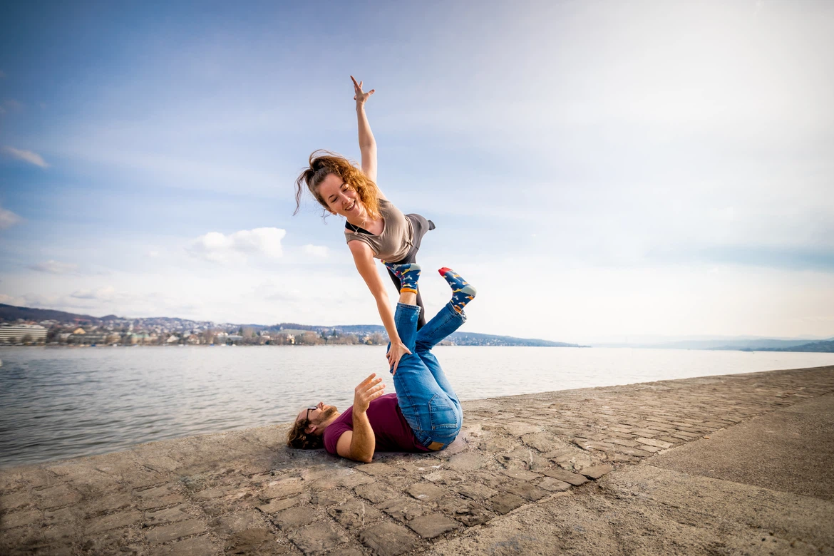 urban acro yoga pose of acroyoga in the event Basic Pose to fun Transitions